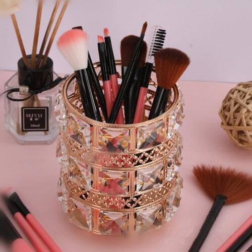 Fashion Women Makeup Brush Cube Cosmetic Storage Box Pencil Vase Comb Container