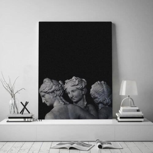 Modular Pictures Poster Black and White Sculpture Wall Art Canvas Painting and Prints Picture On The Wall for Living Room Decor