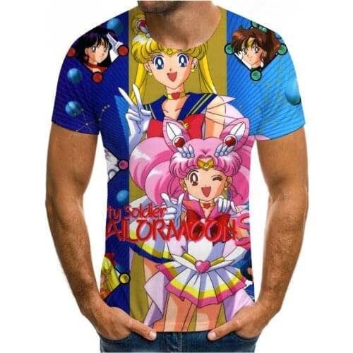 Fashion summer cartoon animation Ghost Slayer 3D printing mens short-sleeved T-shirt hip-hop anime street clothes loose casual