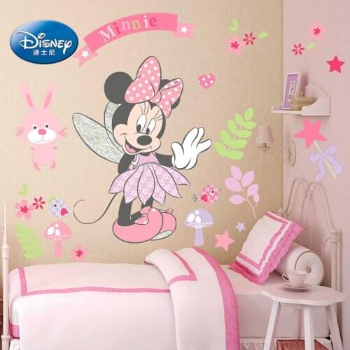 Cartoon Mickey Minnie Wall Stickers For Kids Room Bedroom Wall Decoration Disney Movie Posters Door Sticker Gifts for kids