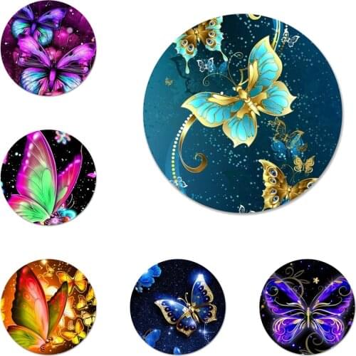 New Arrival Red butterfly on white roses Badge Brooch Pin Accessories For Clothes Backpack Decoration gift