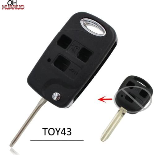 New Replacement 3 Button Flip Conversion Key Fob Case Folding Remote Key Shell for Toyota Celica Avensis RAV4 Prado Camry TOY43