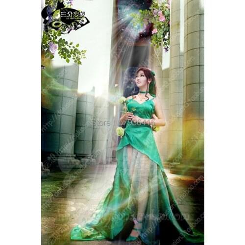 Princess Kino Makoto green Dress Cosplay Costume Wedding dress for party for women