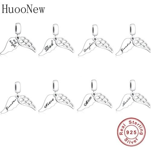 Fit Original Charms Bracelet Jewelry 925 Sterling Silver Dad/Son/Grandad/Grandma/Mum/Daughter/Sister/Brother Charms 2020