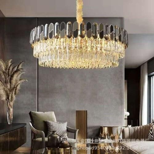 Postmodern Light Luxury Style Crystal Chandelier Warm Living Room Bedroom Dining LED Chandelier