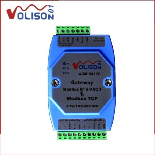 32-bit arm Cortex-M3 CPU MODBUS Gateway Industrial Level 2 Port RS485 / 422 Modbus RTU to Modbus TCP