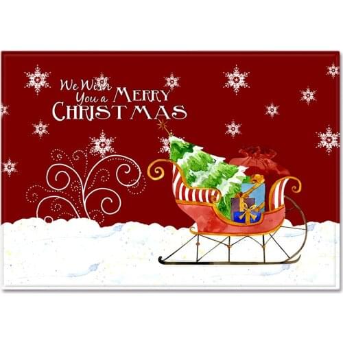 Modern Christmas Series Red Happy Holidays Gift Floor Mat Door Mat Anti-slip Mat Carpet Bedroom Living Room Home Decoration