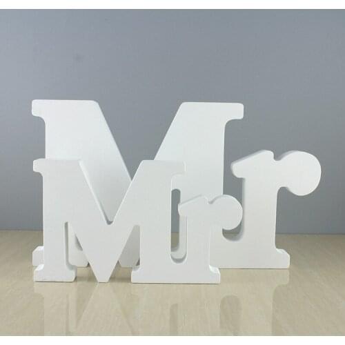 SIBAOLU White English Letters Ornaments Wedding Decoration Accessories Europe English Alphabet Decoration MR & MRS Wedding Props