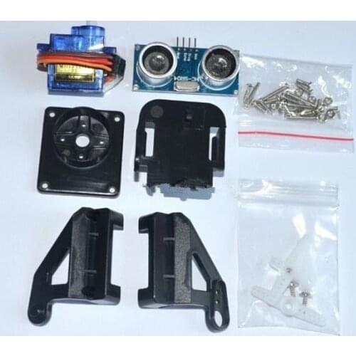 1pcs Ultrasonic Module HC-SR04 + 1pcs 9G SG90 servo motor +1pcs FPV dedicated nylon PTZ for arduino kit