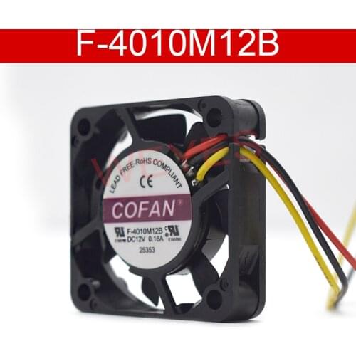 Original For COFAN F-4010M12B Server DC12V 0.16A 40x40x10mm 3-wire Cooling Fan