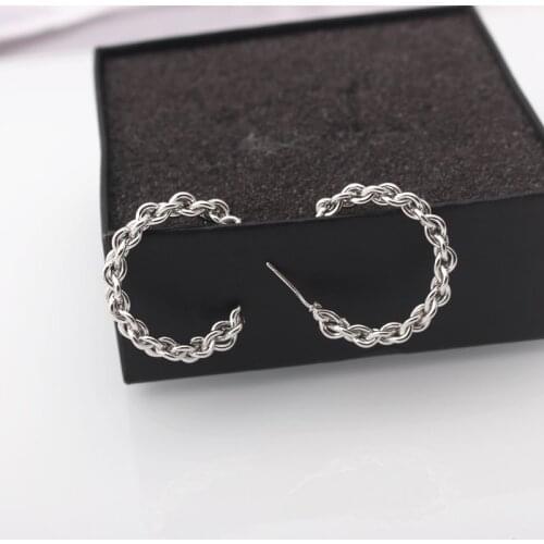 Twist Chain Weave Stud Earrings For Women Jewelry Brincos Punk Hip Hop Earings Gift Party Wholesale Pendientes Bijoux