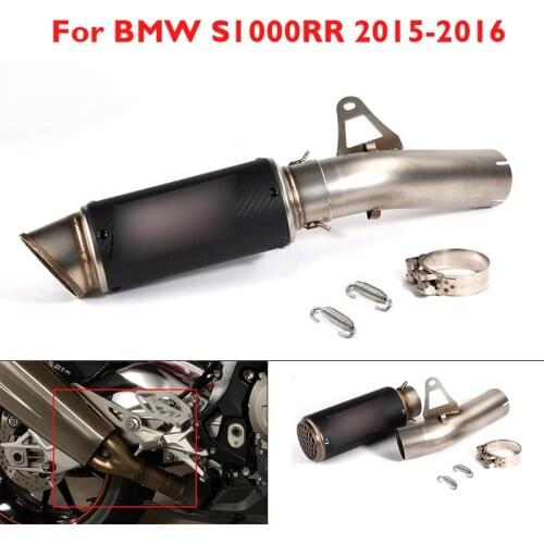 Motorcycle Exhaust System Slip on S1000RR Middle Mid Link Tube Connector Pipe Muffler Tip Silencer for BMW S1000RR 2015 2016