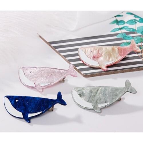 New Women Girls Cute Acetate Cartoon Whale Hair Clips Beautiful Colors Headwear Hairpins Barrettes Headbands Hair Accessories