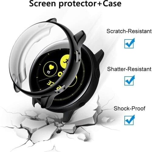 Active2 Screen Protector+Case For Samsung Galaxy watch active 2 44mm 40mm TPU All-Around cover bumper+film watch Accessories