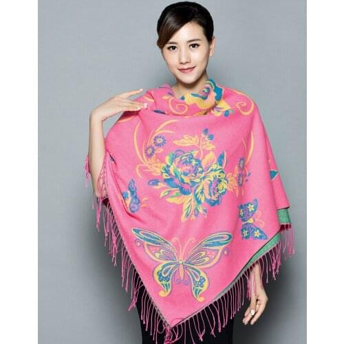Women Winter New Cashmere Pashmina Scarves Lady Square Traval Shawl Scarf Thick Blanket Fringe Hijab Female Bufanda Mujer