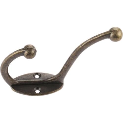 1pc Double Wall Hook 100mm Zinc Alloy Towel Hook For Bathroom Clothes Coat Hook For Livingroom Kitchen Accessoriesm