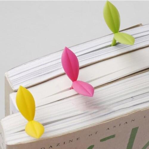 1pcs Creative Cute Sprout Bookmark Book Mark Paper Reading Office Home Book Accessories Gift Silicone Stationery Book Marker