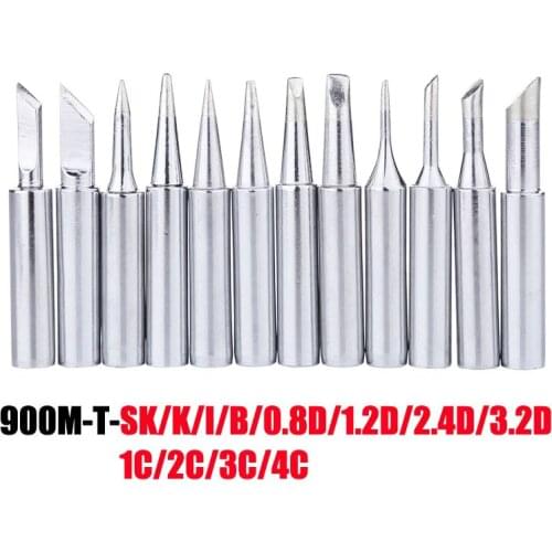 12pcs/lot Lead-free Soldering Iron Tips Replacement Welding Tips 900M-T Series for Hakko Rework Soldering Station