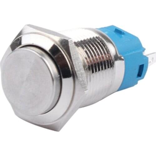 16mm Latching Stainless Steel Metal Push Button Switch High Head Self-lock Button Switch Locking 3A AC250V