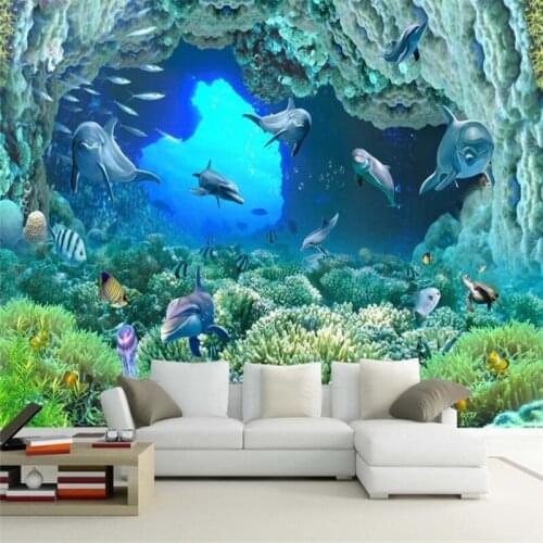 Beibehang Large custom 3d wallpapers ultra high clear underwater world wallpaper wall decoration painting