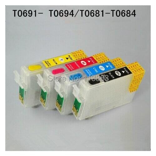 69 T0691-T0694 Refillable ink cartridge for EPSON WorkForce 310 500 600 610 30 40 615 NX515 NX510 printers Auto reset chip