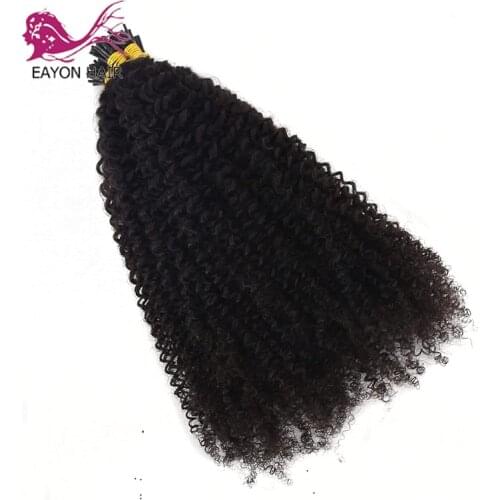 Afro Kinky Curly I Tip Hair Extensions Pre Bonded Hair Mongolian Remy Hair I Tip Microlinks Fusion Hair Natural Color 1#2#4#100g