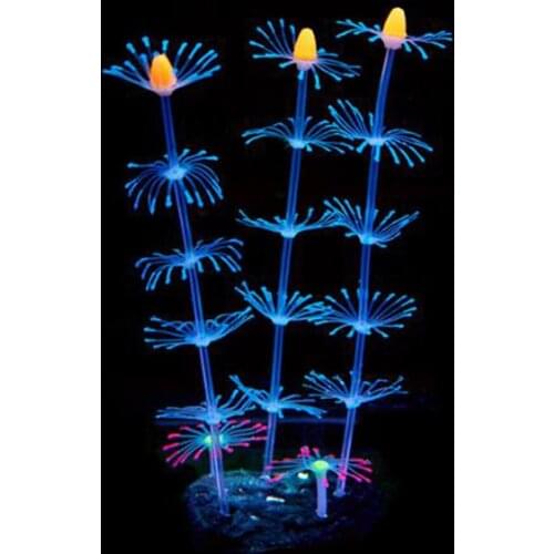 Fish Tank Aquarium Landscape Underwater Silicone Luminous Effect Simulation Coral Plants with fluorescent effect for Decoration