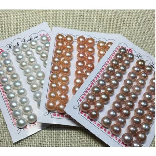 Natural Half Hole Drilled Cultured Freshwater Pearl Beads New Jewelry Button Super Luster Freshwater Pearl DIY Jewelry 3 Colors