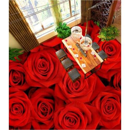 Custom Photo Floor 3D Wallpaper Modern Art PVC Wall paper self-adhesive Floor mural Rose floor Modern sticker 3D floor