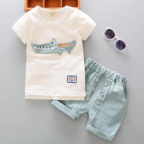 Cartoon Cotton Summer Clothing Sets for Newborn Baby Boy Infant Fashion Outerwear Clothes Suit T-shirt+Pant Suit baby Boy Cloth