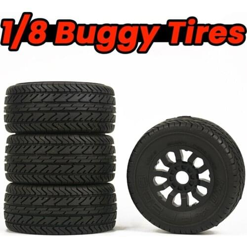 KKPIT 1/8 RC Model Car Off-road Buggy Refit Parts Grip Wear-resistant Tires Tire Wheel X3 Wheels Hub 17mm Adapter HOBAO VS/H9