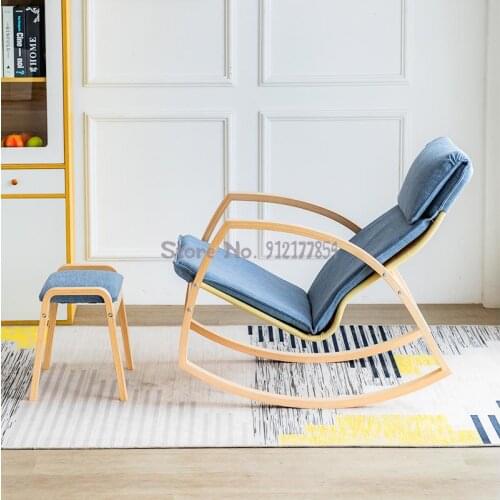 Nordic rocking chair recliner balcony home leisure chair rocking chair adult lazy sofa adult single nap chair
