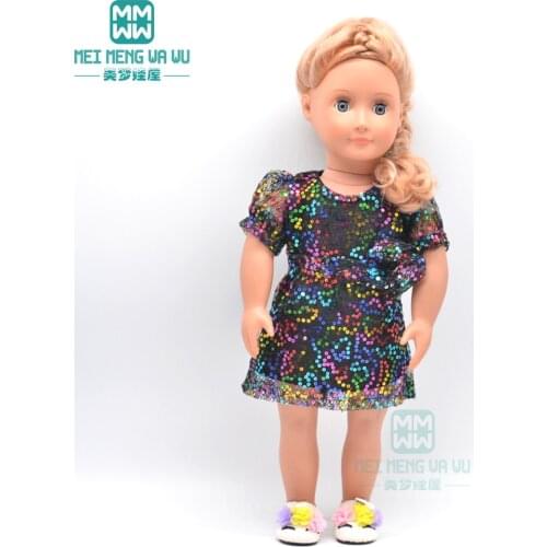 Doll clothes for 18inch 45 cm American doll accessories fashion sequin princess dress