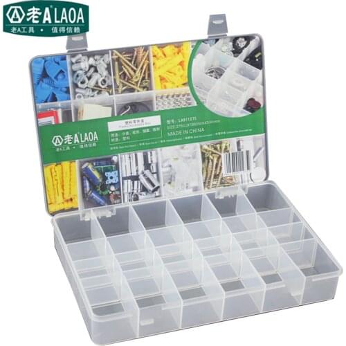 LAOA 24 Units Parts Storage Box Plus Parts Box Element boxes Jewel Case Size 272*185*43MM