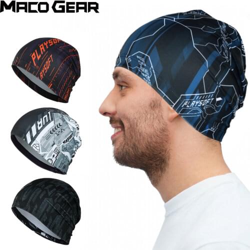 Men Print Cap Breathable Soft Scarf Running Cycling Sports Beanie Tennis Riding Quick Drying Hat Bicycle Headband Summer Women