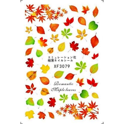 The New 3D Nail Stickers Maple leaf Nails Accessories Fashion Manicure Sticker DIY Nail Decoration