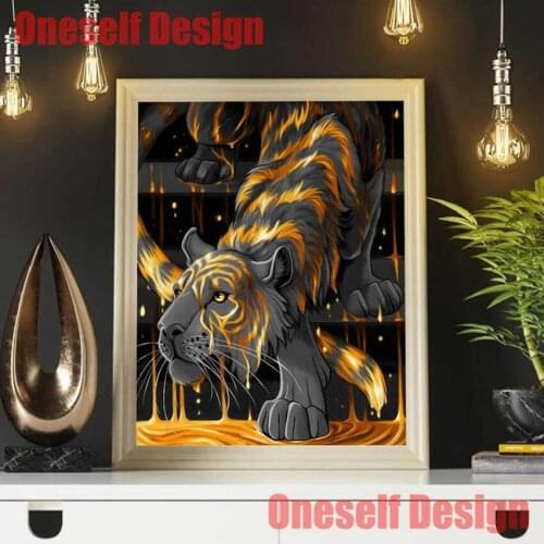 New 5d diamond painting full set animal tiger 5d diamond embroidery full set cartoon Christmas decoration for home wall sticker
