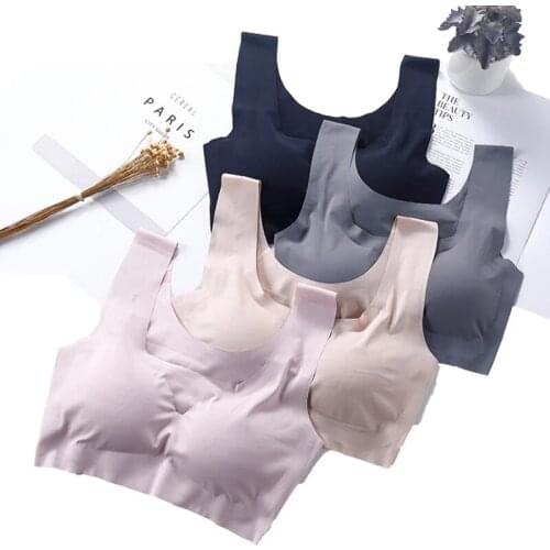 New Style Comfortable Home Sexy Shockproof Sports Uunderwear Push Up Gather Without Rims Sports Seamless Vest Sleep Nylon Bra