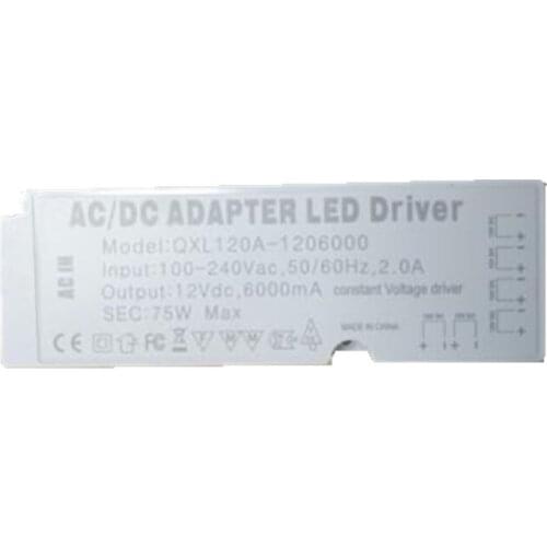 Hot sale 75W Input AC 100-240V Fireproof 6 Ports AC/DC Adapter LED Driver Power Supply Adapt for led light Multiple Wiring Ports