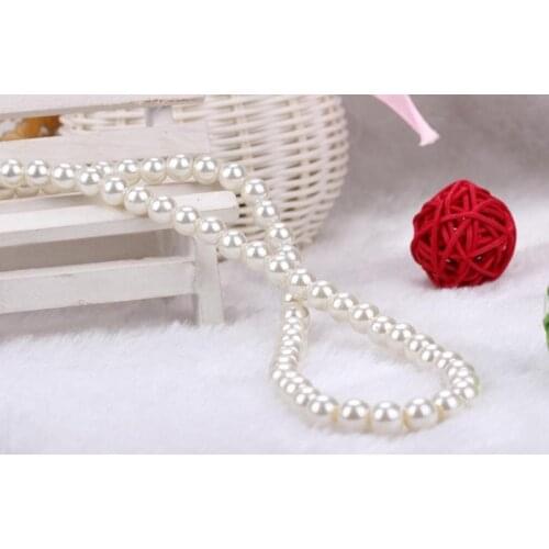 Hot Fashion White Faux Pearl Beads Necklace 42cm Elegant Imitation Pearl Choker Necklace Summer Spring Women Party Jewelry