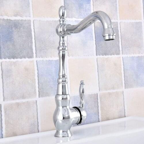 Basin Faucets Polished Chrome Bathroom Sink Mixer Deck Mounted Single Handle Single Hole Bathroom Faucet Hot and Cold Tap Nsf657