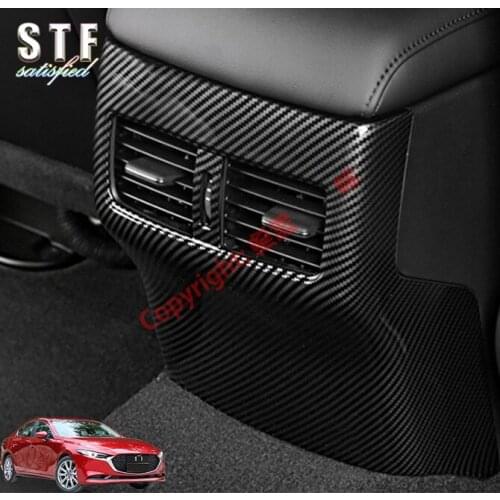 Carbon Fiber Style Interior Accessories Armrest Back Air Vent Cover Trim For Mazda 3 M3 Axela 2019 2020