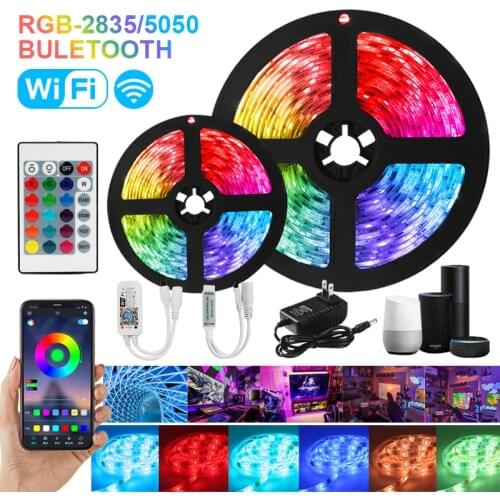 LED Strip Lights Bluetooth WiFi Luces led Lights For Room RGB Flexible Waterproof Tape Diode 12V Remote Tira LED Strips Lighting