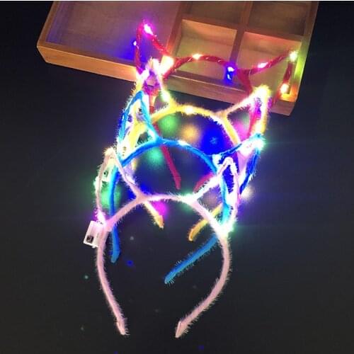 Luminous LED Flash Devil Hairwear Headwear For Adult Girls Women Children Gifts Toys Costume Party Props Festival Concert