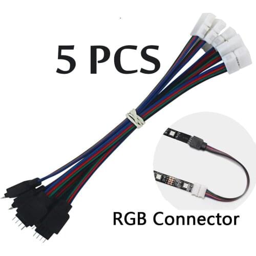 5Pcs 15cm 4 Pin 4pin 5050 3528 LED RGB Strip Extension Connector Cable Wire led strip Extension Cables Clip