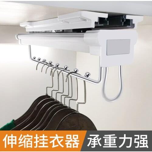 Wardrobe clothes rail clothes hanger telescopic multi-function hardware accessories