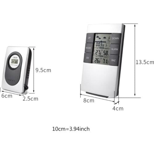 Indoor Outdoor Thermometer Wireless Weather Station Alarm Clock Hygrometer Desk & Table Clocks L93C