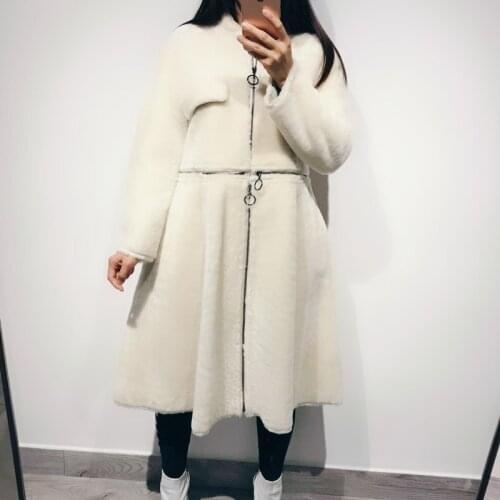 Suede leather coat women real lamb skin coat suede coat