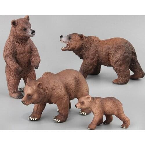 Animal Bear Figurines Plastic Garden Decoration Ornaments Models Kids Educational Cognitive Statues Toy