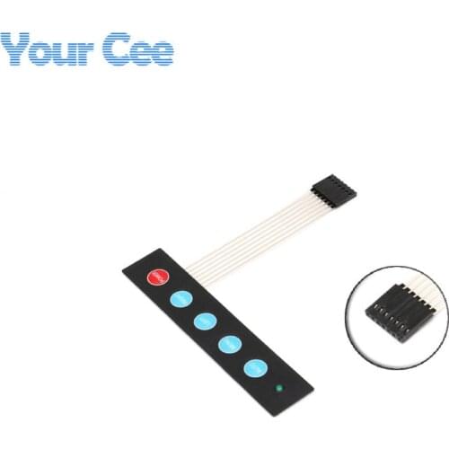 1x5 5 Key Matrix Membrane Switch Keyboard Control Panel Display Switch with LED 5Keys